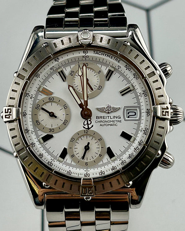 2005 Breitling Chronomat 39MM White Dial Steel Bracelet (A13352)