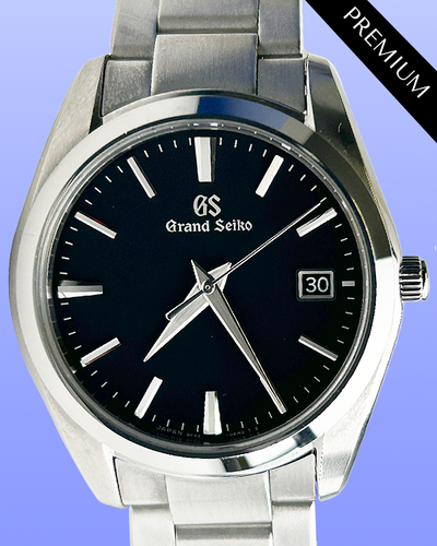 No Reserve - Grand Seiko Heritage Collection 37MM Quartz Black Dial Steel Bracelet (SBGX261)