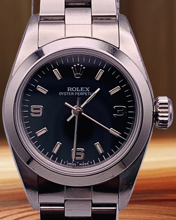 Rolex Oyster Perpetual 26MM Black Dial Oyster Bracelet (67180)