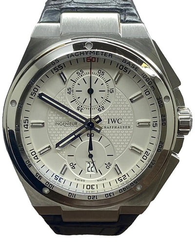 IWC Schaffhausen Ingenieur Chronograph 45.5MM White Dial Leather Strap (IW378405)