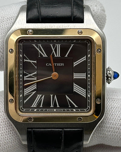 2020 Cartier Santos Dumont 43.5 x 31.5MM Black Dial Leather Strap (W2SA0015)