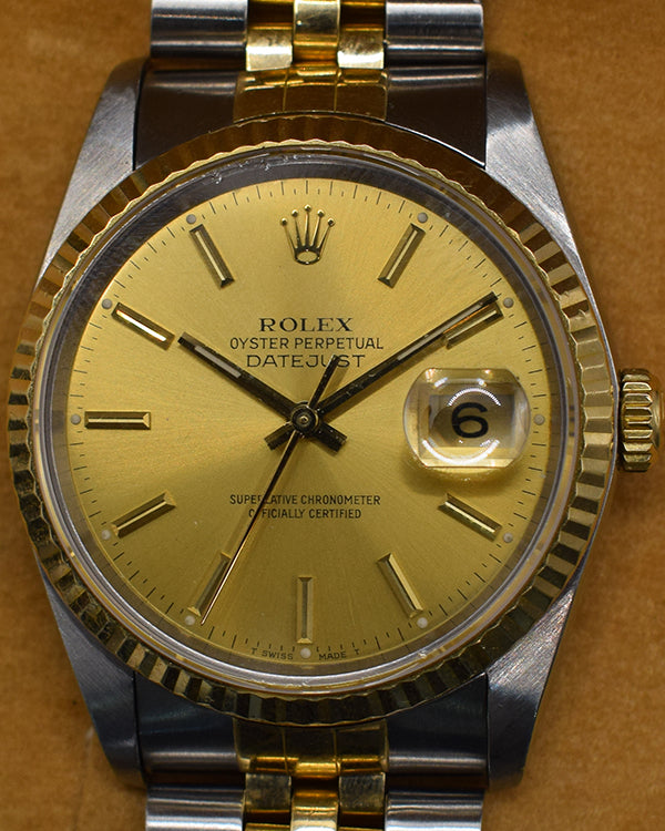 Rolex Datejust 36MM Champagne Dial Two-Tone Jubilee Bracelet (16233)