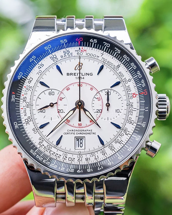 Breitling Montbrillant Légende 47MM White Dial Steel Bracelet (A23340)