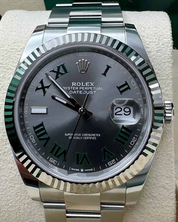 2024 Rolex Datejust "Wimbledon" 41MM Slate Dial Oyster Bracelet (126334)