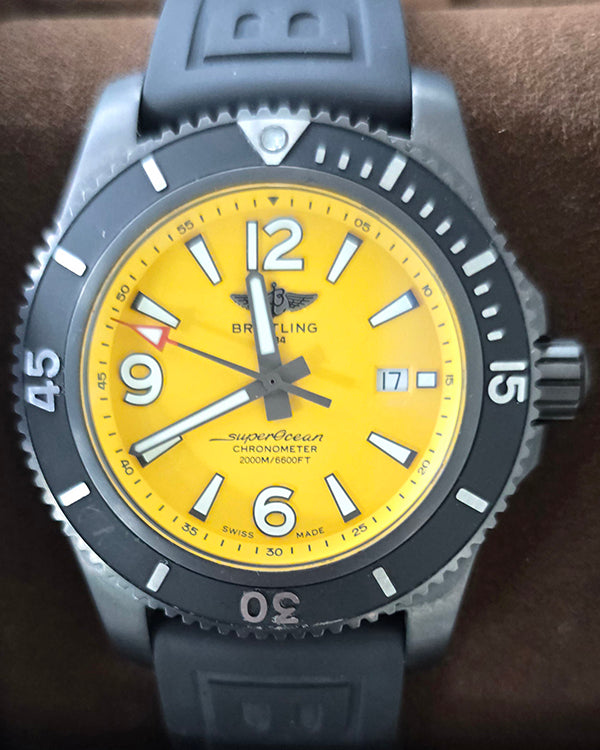 Breitling Superocean 46MM Yellow Dial Rubber Strap (M17368D71I1S2)