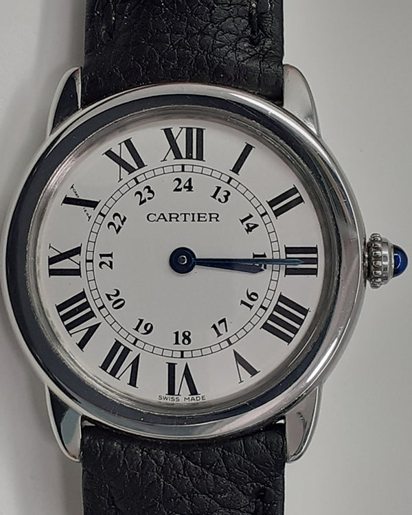 Cartier Ronde De Cartier 29MM Quartz White Dial Leather Strap (2933)