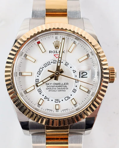 2018 Rolex Sky-Dweller 42MM White Dial Two-Tone Oyster Bracelet (326933)