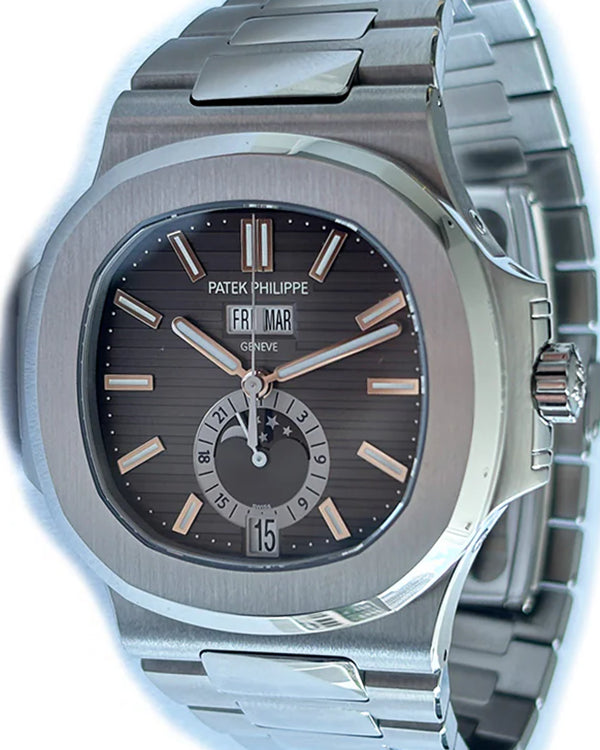 2018 Patek Philippe Nautilus 40.5MM Grey Dial Steel Bracelet (5726/1A-001)