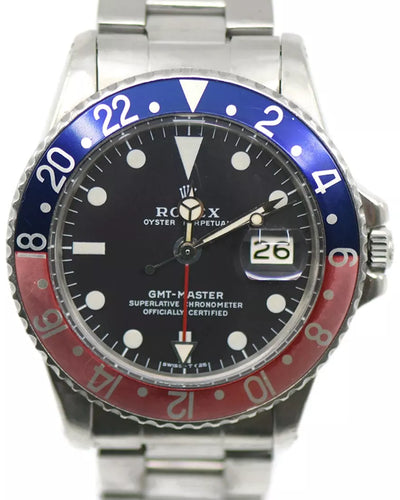 1973 Rolex GMT-Master "Pepsi" 40MM Black Dial Oyster Bracelet (1675)