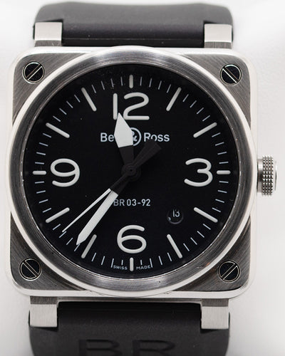 2018 Bell & Ross BR03-92 42MM Black Dial Rubber Strap (BR03-92-S)