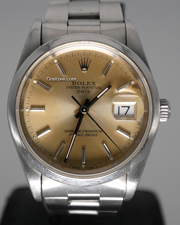 1995 Rolex Oyster Perpetual Date 34MM Silver Dial Steel Bracelet (15200)