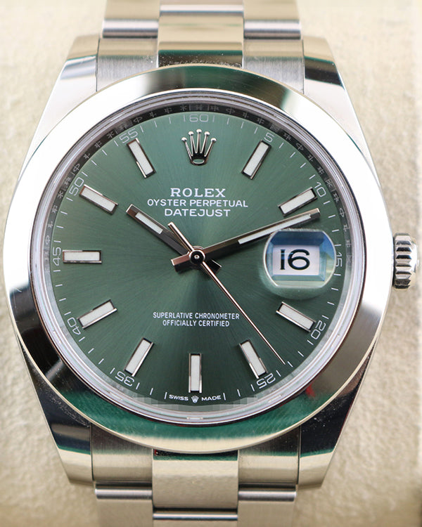 2022 Rolex Datejust 41MM Green Dial Oyster Bracelet (126300)