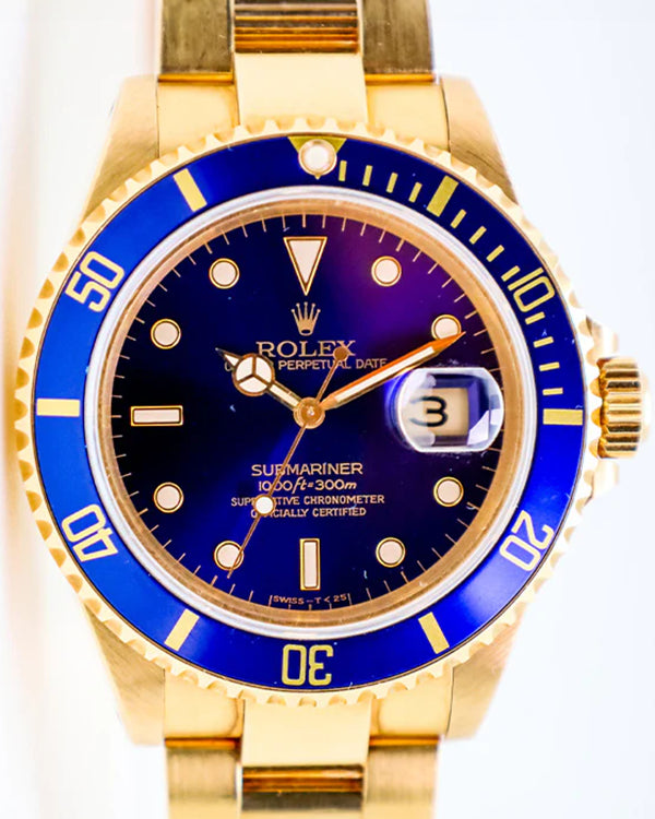 Rolex Submariner Date "Bluesy" 40MM Blue Dial Yellow Gold Oyster Bracelet (116618LB)