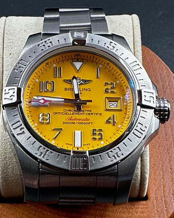 2017 Breitling Avenger II Seawolf 45MM Yellow Dial Steel Bracelet (A17331101I1A1)