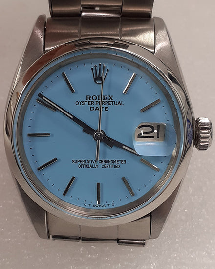 Rolex Oyster Perpetual Date 34MM Blue Dial Oyster Bracelet (1500)