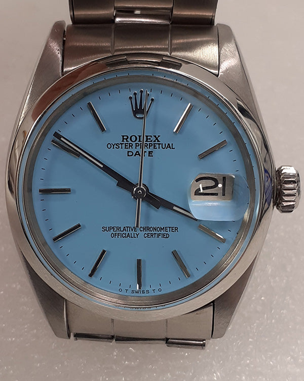 Rolex Oyster Perpetual Date 34MM Blue Dial Oyster Bracelet (1500)