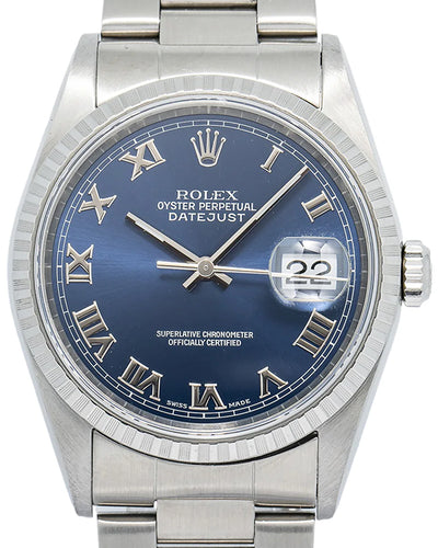 2002 Rolex Datejust 36MM Blue Dial Oyster Bracelet (16220)