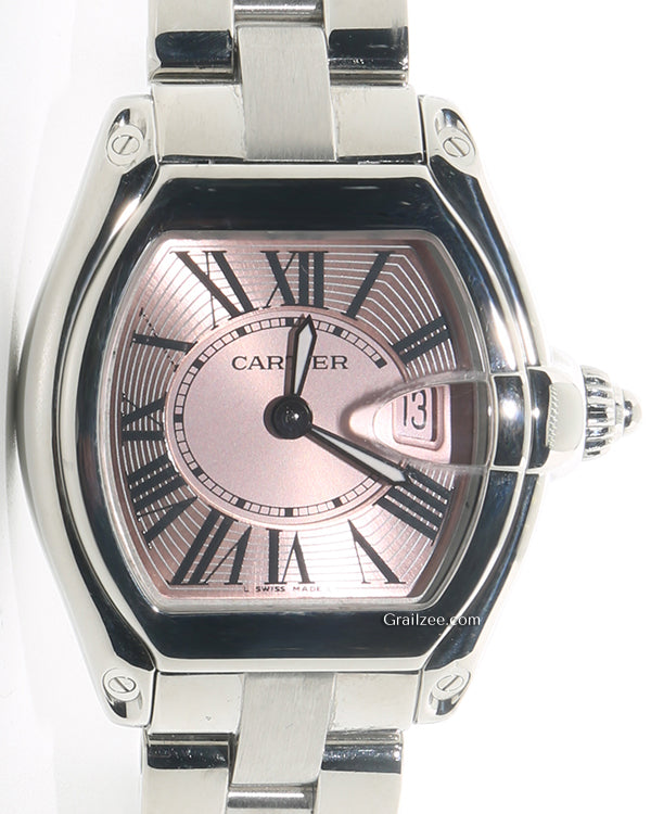 Cartier Roadster De Cartier 31x37MM Quartz Pink Dial Steel Bracelet (2675)