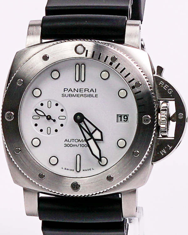 2022 Panerai Luminor Submersible 42MM White Dial Rubber Strap (PAM01223)