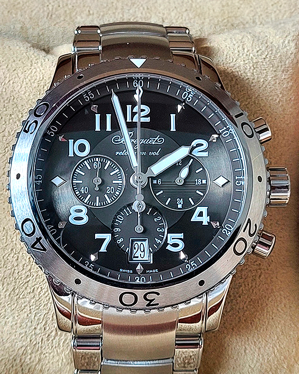 2009 Breguet Type XX-XXI-XXII Flyback Chronograph 42MM Grey Dial Steel Bracelet (3810ST)