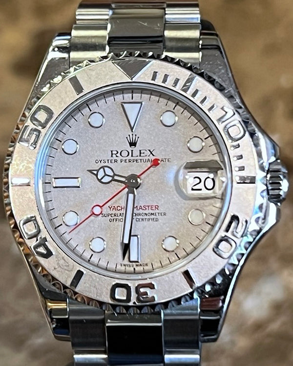 2002 (Serial Y) Rolex Yacht-Master 35MM Silver Dial Oyster Bracelet (168622)