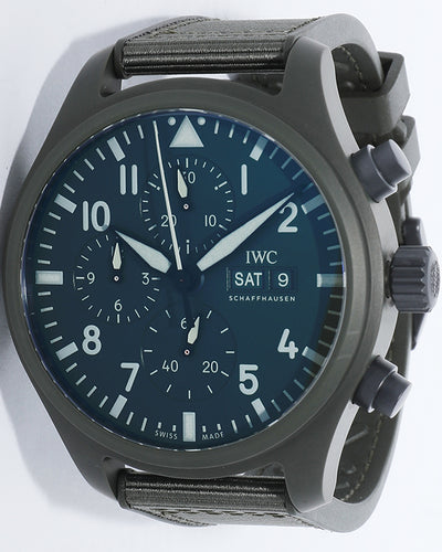 2024 IWC Schaffhausen Pilot Chronograph Top Gun 44.5MM Green Dial Textile (IW389106)