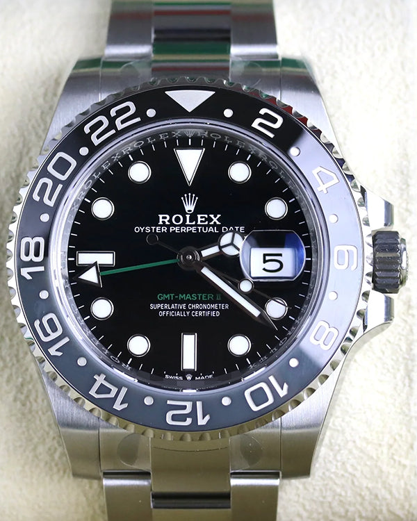 2024 Rolex GMT-Master II "Bruce Wayne" 40MM Black Dial Oyster Bracelet (126710GRNR)