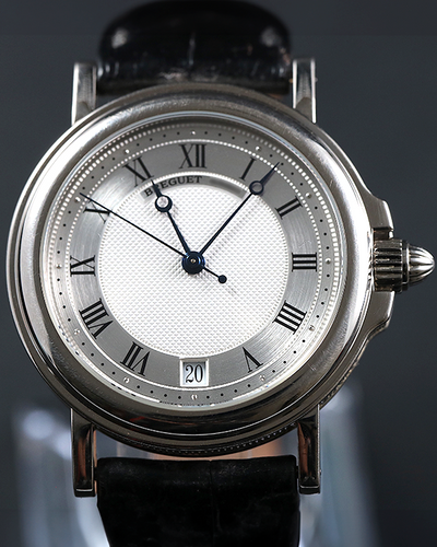 Breguet Marine 35.5MM Silver Dial Leather Strap (3400)
