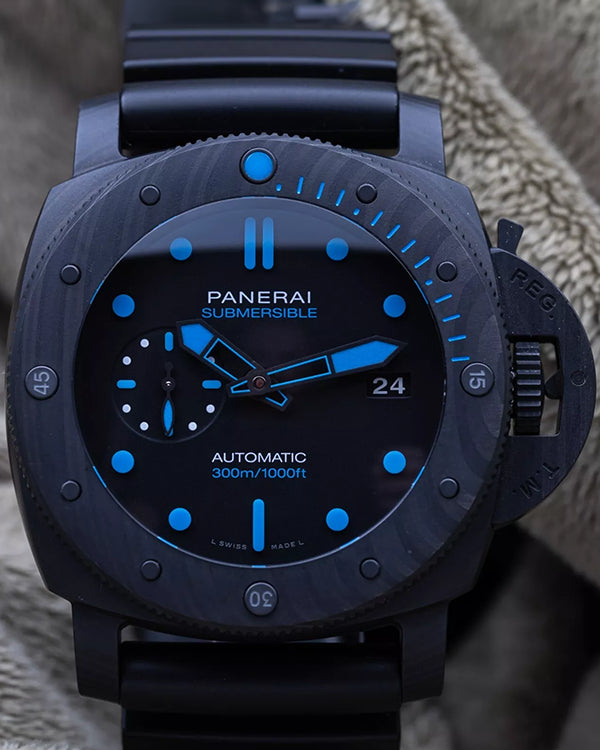 2020 Panerai Submersible Carbotech 47MM Black Dial Rubber Strap (PAM01616)