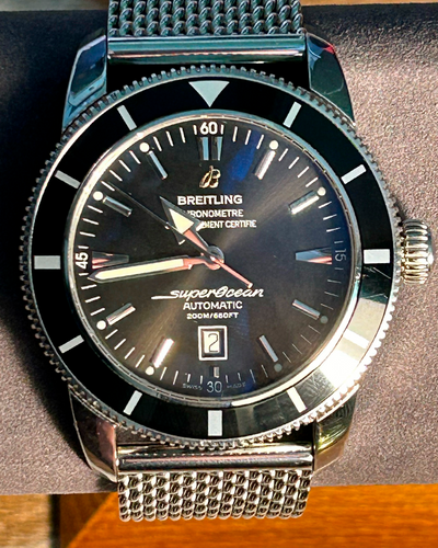 2013 Breitling Superocean Heritage 46MM Black Dial Steel Bracelet (A1732024/B868)