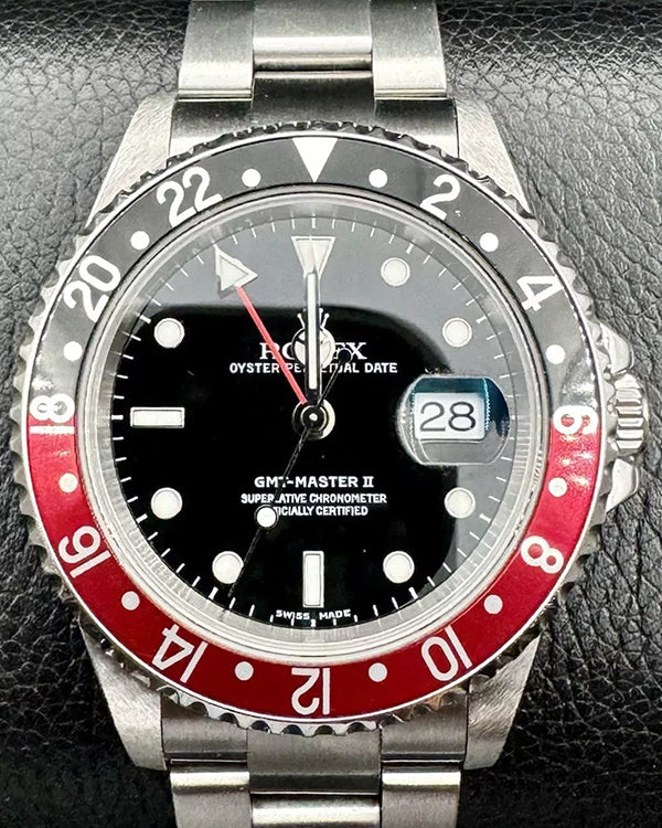 2000 (P Serial) Rolex GMT-Master II "Coke" 40MM Black Dial Oyster Bracelet (16710)