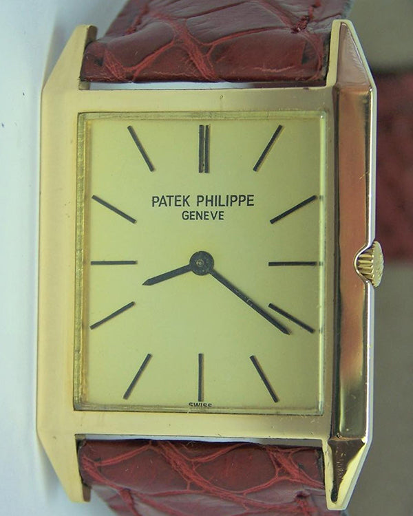 Patek Philippe Gondolo 26x36.5MM Champagne Dial Leather Strap (3491)