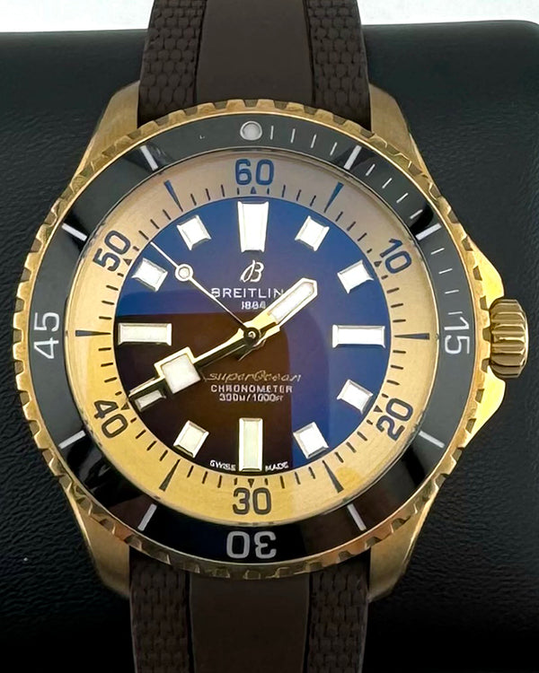 2024 Breitling Superocean 44MM Brown Dial Rubber Strap (N17376)