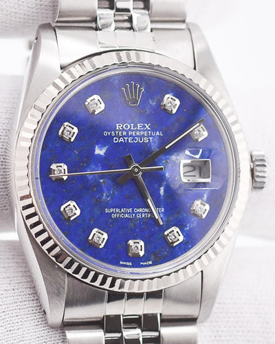 1978 Rolex Datejust 36MM Aftermarket Blue Lapis Lazuli Dial Jubilee Bracelet (16014)