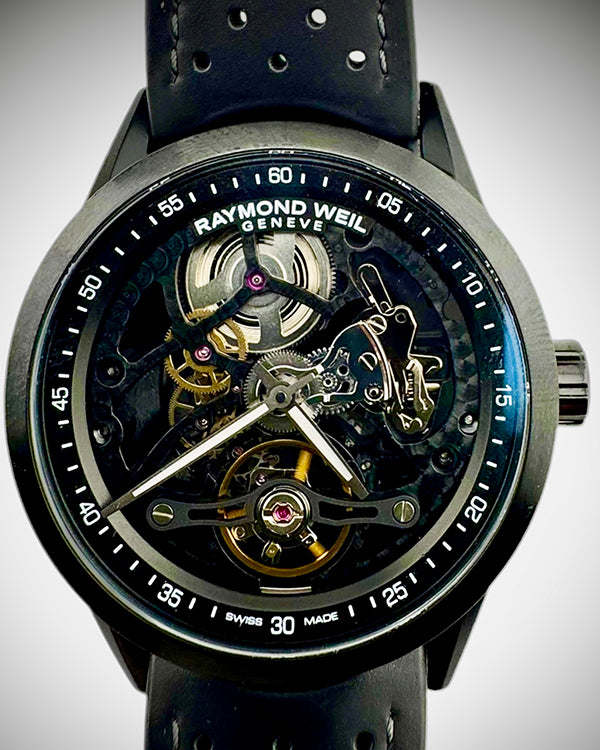 No Reserve - 2021 Raymond Weil Freelancer 42MM Skeleton Dial Rubber Strap (2785-BKR-20000)