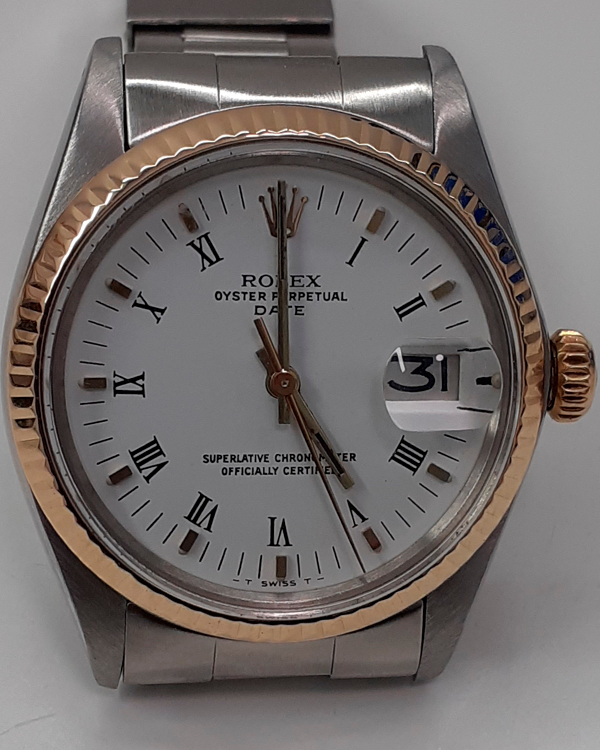 Rolex Oyster Perpetual Date 34MM White Dial Oyster Bracelet (1500)