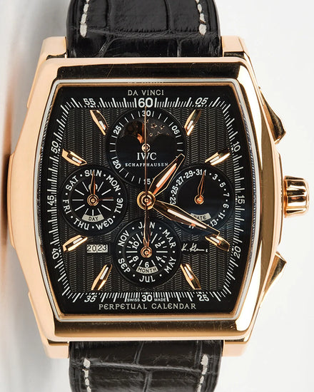 2014 IWC Schaffhausen Da Vinci Perpetual Calendar "Kurt Klaus" L.E. 43MM Black Dial Leather Strap (IW376206)