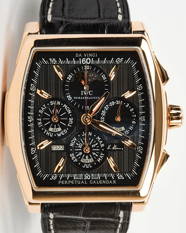 2014 IWC Schaffhausen Da Vinci Perpetual Calendar "Kurt Klaus" L.E. 43MM Black Dial Leather Strap (IW376206)