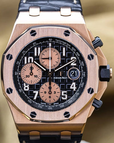 2021 Audemars Piguet Royal Oak Offshore Chrono 42MM Black Dial Leather Strap (26470OR.OO.A002CR.02.A)