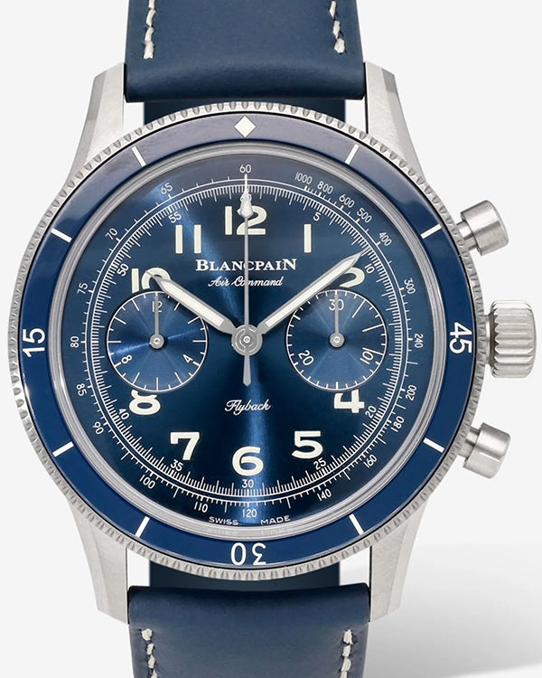 Blancpain Air Command  "Flyback" 42.5MM Blue Dial Leather Strap (AC02-12B40-63A)