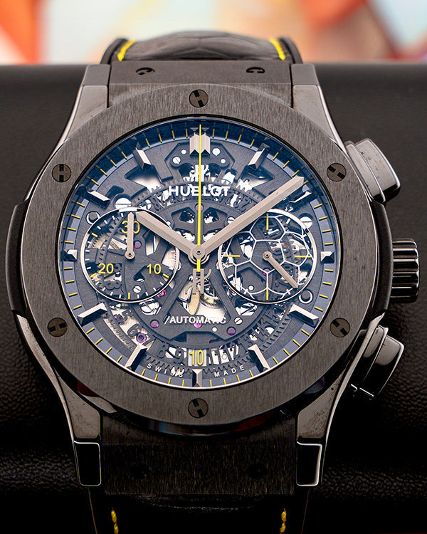 Hublot Classic Fusion Aerofusion "Pelé" L.E. 45MM Skeleton Dial Leather Strap (525.CM.0179.VR.PEL14)