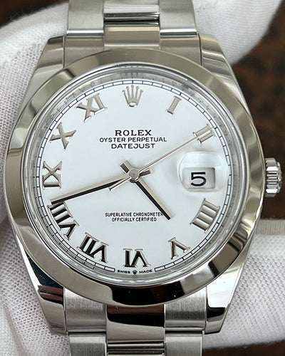 2022 Rolex Datejust 41MM White Dial Oyster Bracelet (126300)