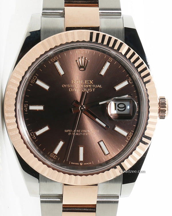 2024 Rolex Datejust 41MM Chocolate Dial Two-Tone Oyster Bracelet (126331)