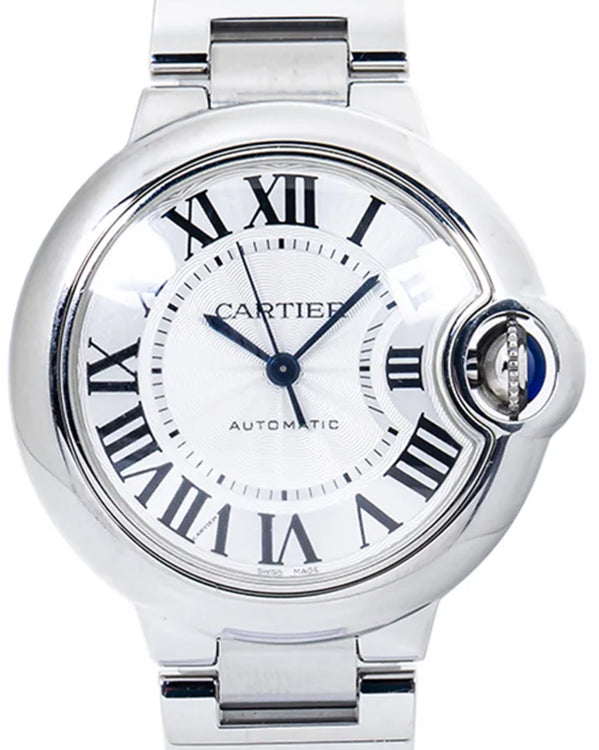 Cartier Ballon Bleu 33MM Silver Dial Steel Bracelet (W6920071)