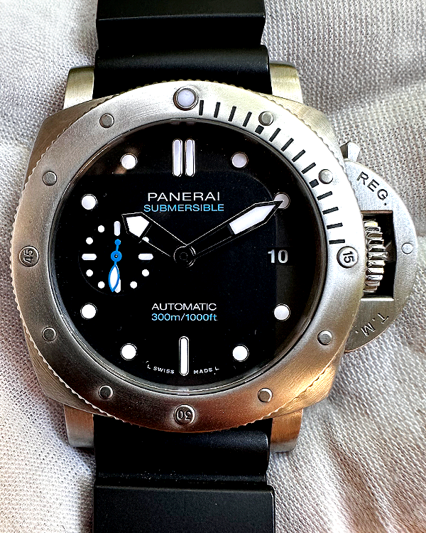 Panerai Luminor Submersible 42MM Black Dial Rubber Strap (PAM00973)