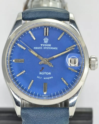 1967 Tudor Prince Oysterdate 31MM Blue Dial Aftermarket Leather Strap (7970)