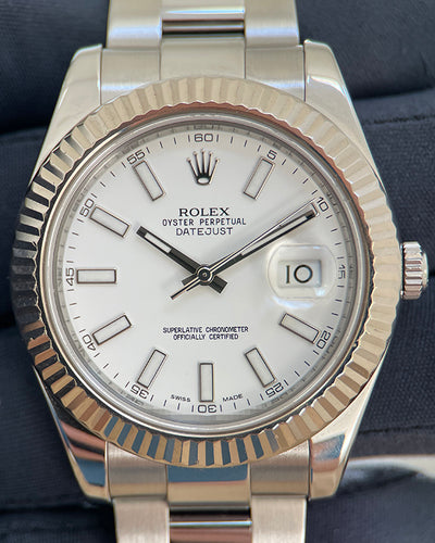 Rolex Datejust II 41MM White Dial Oyster Bracelet (116334)