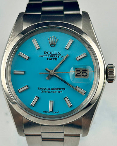 Rolex Oyster Perpetual Date 34MM Aftermarket Tiffany Blue Dial Oyster Bracelet (1500)