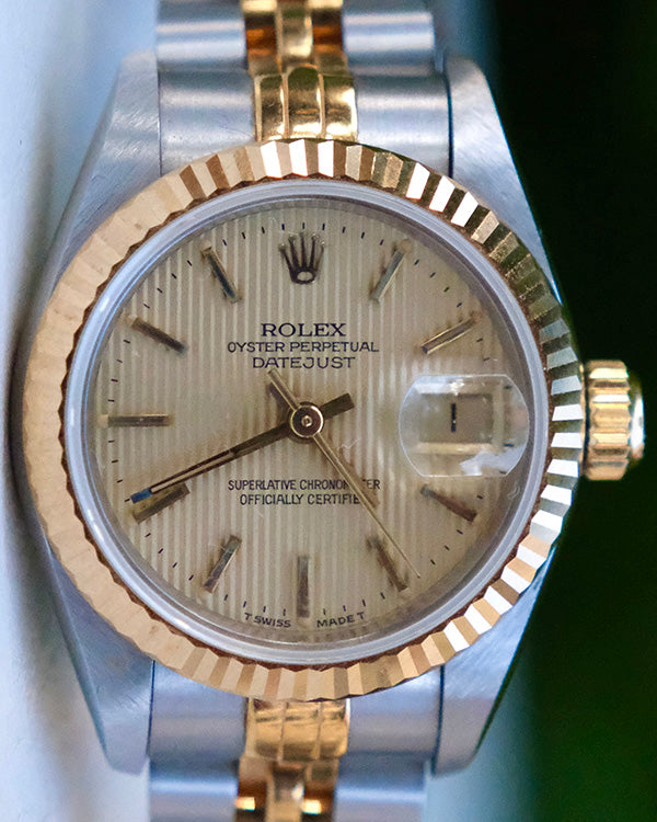 1993 (X serial) Rolex Lady-Datejust 26MM Tapestry Champagne Dial Two-Tone Jubilee Bracelet (69173)