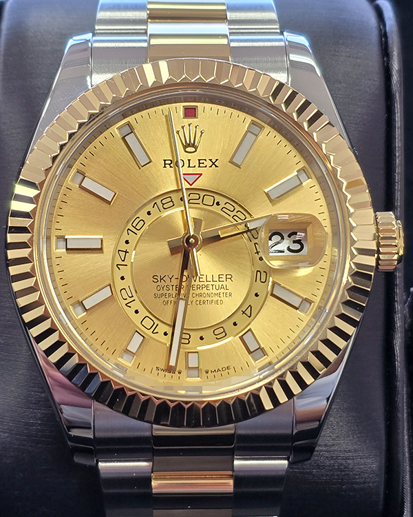 2024 Rolex Sky-Dweller 42MM Champagne Dial Two-Tone Oyster Bracelet (336933)